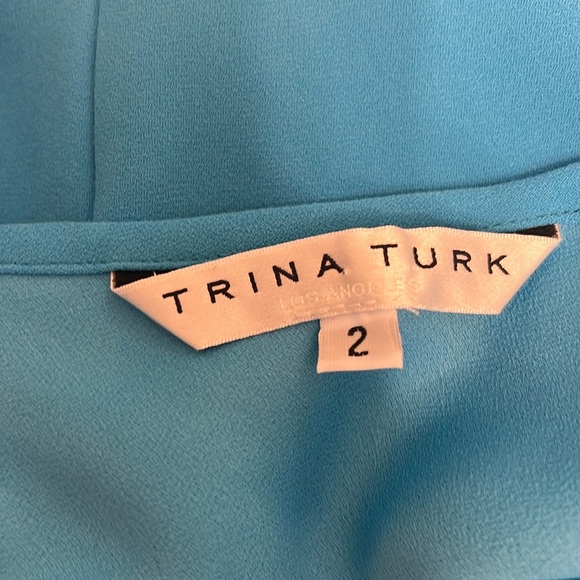 Trina Turk Blue Four Corners Dress. Size 2. Like new - Picture 9 of 11